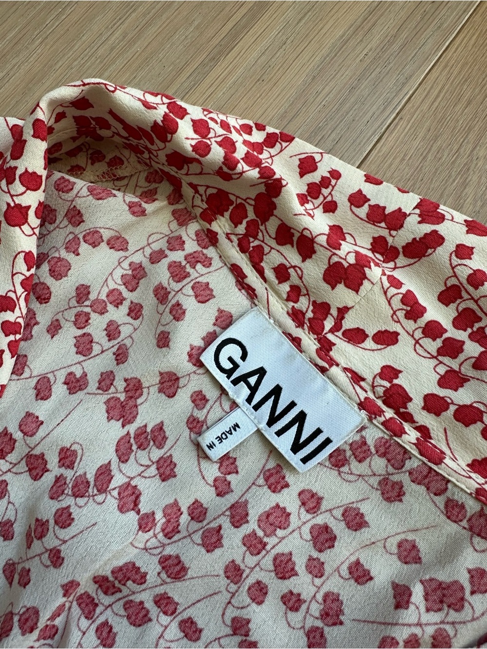 GANNI Floral Print Wrap Dress 👗 Size EU 40 (Size 6/8 US) GUC - Picture 5 of 8